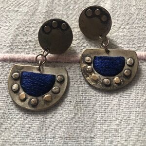 Vintage 90s earrings w blue velvet